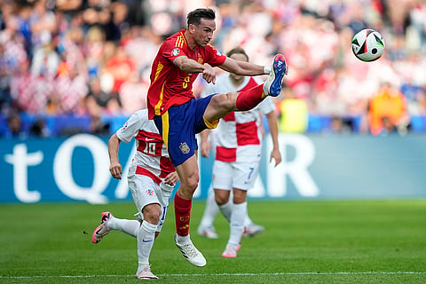 Fabian Ruiz clears the ball against Croatia